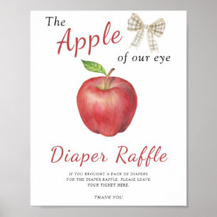 Baby shower pomme - affiche de tombola de couches