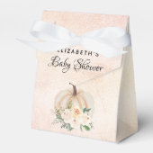 Baby shower pompoen herfst crème roos goud bedankdoosjes (Voorkant Zijde)