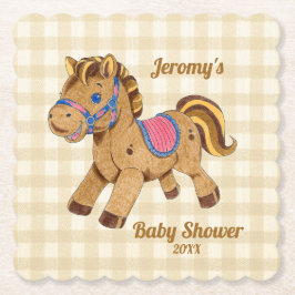 Baby Shower Pony Coaster Kartonnen Onderzetters