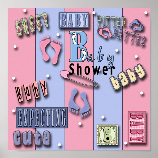 Baby shower Poster afdrukken (Voorkant)