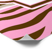 Baby shower Poster de animal Brown, Pink Zebra Str (Coin)