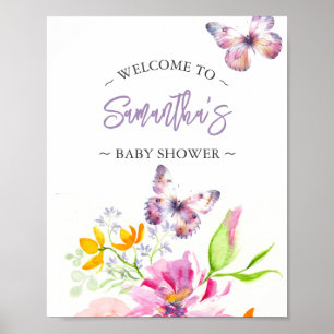 Baby shower Posters Butterfly Welkomstbord