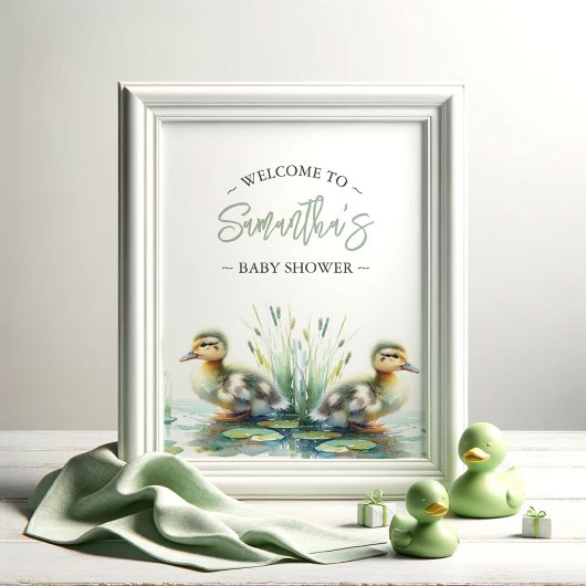 Baby shower Posters eend welkomstbord