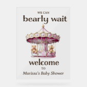 Baby shower pour fille jumelle Teddy Bear Bienvenu (Recto)