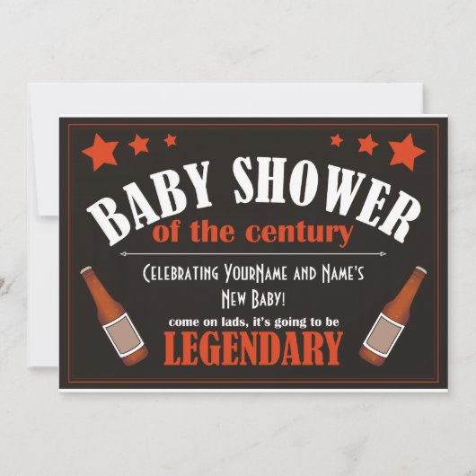 Baby shower pour hommes Invitation (Devant)