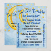 Baby shower Pour Jumeaux, Carte Plat (Devant / Derrière)