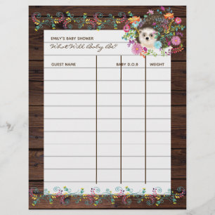 Baby shower Prediction Game - Eelbloemen