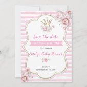 Baby shower Princess behalve de datum Save The Date (Voorkant)