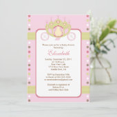 Baby shower Princess Carriage Invitation (Debout devant)