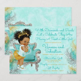 Baby shower Princess Diamonds en Pearls Kaart