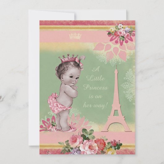 Baby shower prinses Eiffel Tower Kaart (Voorkant)