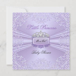  Baby shower prinses Tiara Lavender Kaart