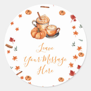 Baby shower Pumpkin Spice Coffee Love Your Message Ronde Sticker