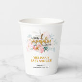 Baby shower Pumpkin Waterverf Floral Papieren Bekers (Achterkant)