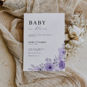 Baby shower Purple Invitation Modèle