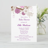 Baby shower Purple Mason Jar, Invitation Fête de l (Debout devant)