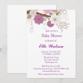 Baby shower Purple Mason Jar, Invitation Fête de l (Devant / Derrière)