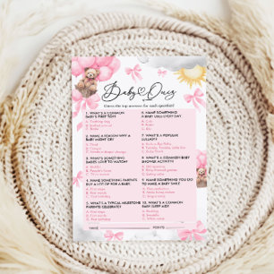 Baby shower Quiz Game Kaart