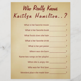 Baby shower Quiz Game  Parchment