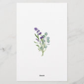 Baby shower Raad Prijs Spel Lavendel Eucalyptus Briefpapier (Achterkant)