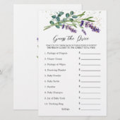 Baby shower Raad Prijs Spel Lavendel Eucalyptus Briefpapier (Voorkant / Achterkant)