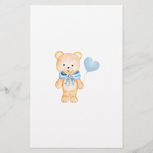 Baby shower raadt de prijs van Teddy Bear Statio (Achterkant)