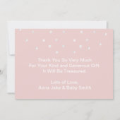 *~* Baby shower Rabbit Bunny Reading to Teddy Bedankkaart (Achterkant)