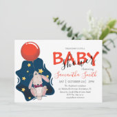 Baby shower Rabbit Invitation Aankondiging (Staand voorkant)
