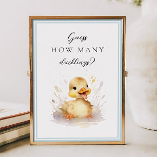Baby shower raden hoeveel eendje teken poster