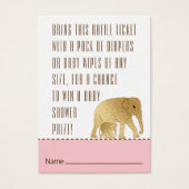 Baby shower Raffle Billet Elephant Gold Rose (Devant)