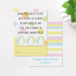 Baby shower Raffle Ticket Beach Ball Visitekaartje