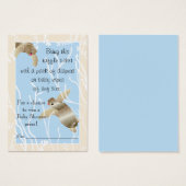 Baby shower Raffle Ticket/Cream/Blue Turtle Visitekaartje (Voorkant /achterkant)