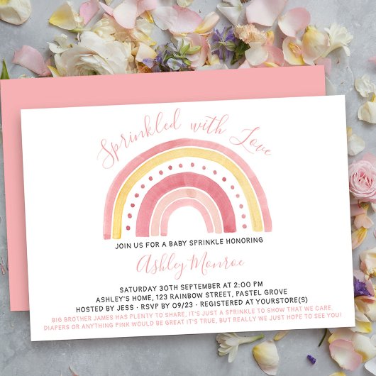 Baby shower Rainbow Girl Baby Sprinkle Invitation