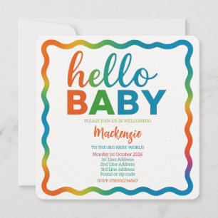 Baby shower Rainbow invitation invitation personna