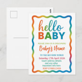 Baby shower Rainbow invitation invitation personna (Devant / Derrière)