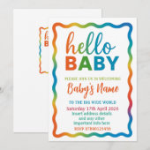 Baby shower Rainbow invitation invitation personna (Devant / Derrière)