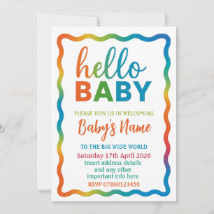 Baby shower Rainbow invitation invitation personna