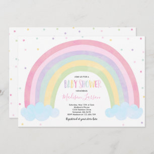 Baby shower Rainbow Invitation Pastel Rainbow Baby