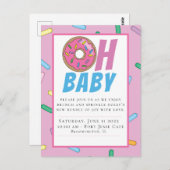 Baby shower Rainbow Sprinkle Postcard Invitation (Devant / Derrière)