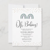Baby shower Rainbow Twin Baby Invitation (Devant)