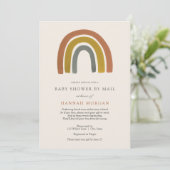 Baby shower Rainbow vintage par invitation par cou (Debout devant)