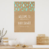 Baby shower Raindrops mignon / Affiche de bienvenu (Cuisine)
