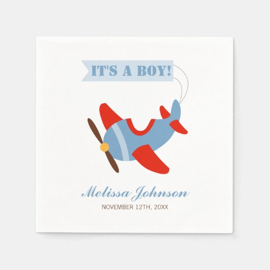 Baby shower Red Blue Boy Servetten (Voorkant)