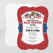 Baby shower Red Blue Cowboy Invitation (Devant / Derrière)