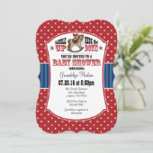 Baby shower Red Blue Cowboy Invitation (Debout devant)