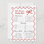 Baby shower Red Bow - Nom modifiable, invitation 5 (Devant)