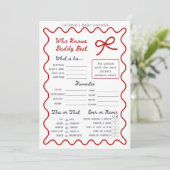Baby shower Red Bow - Nom modifiable, invitation 5 (Debout devant)