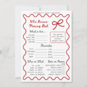 Baby shower Red Bow - Nom modifiable, invitation 5 (Devant)