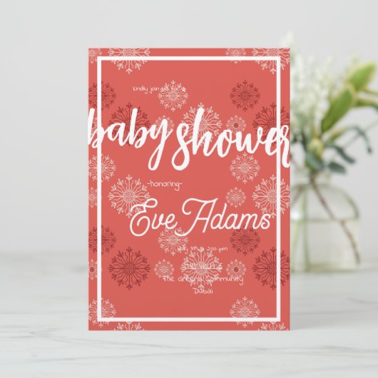 Baby shower Red Fireworks Invitation (Debout devant)