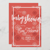 Baby shower Red Fireworks Invitation (Devant / Derrière)